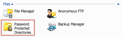 Password Protected Directories option in the hosting control panel
